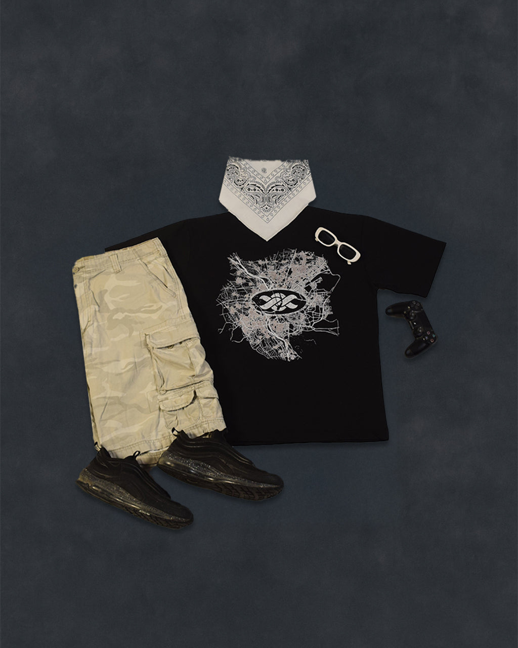 Black Cairo GTA Map T-Shirt